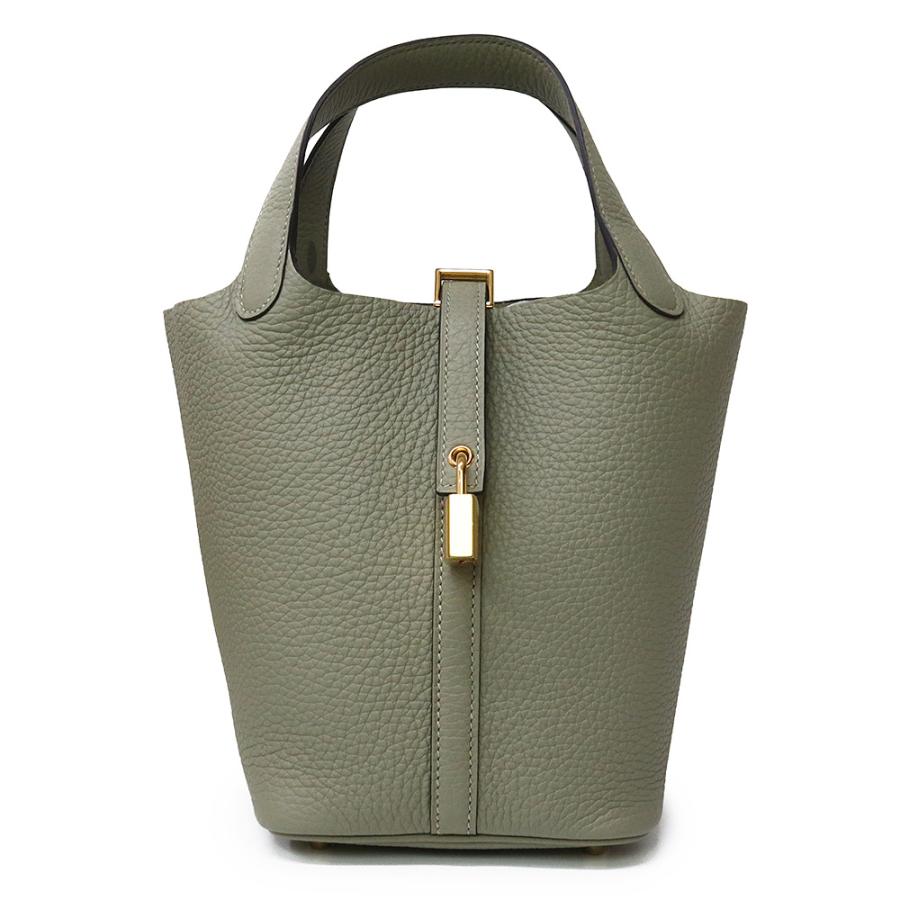 （新品・未使用品）エルメス HERMES ピコタンロック 18 PM ハンドバッグ トリヨンクレマンス レザー セージ ソーゼ  グリーン ゴールド金具 B刻印 箱付 HERMES（エルメス） （新品・未使用品）エルメス ピコタンロック 18 PM
