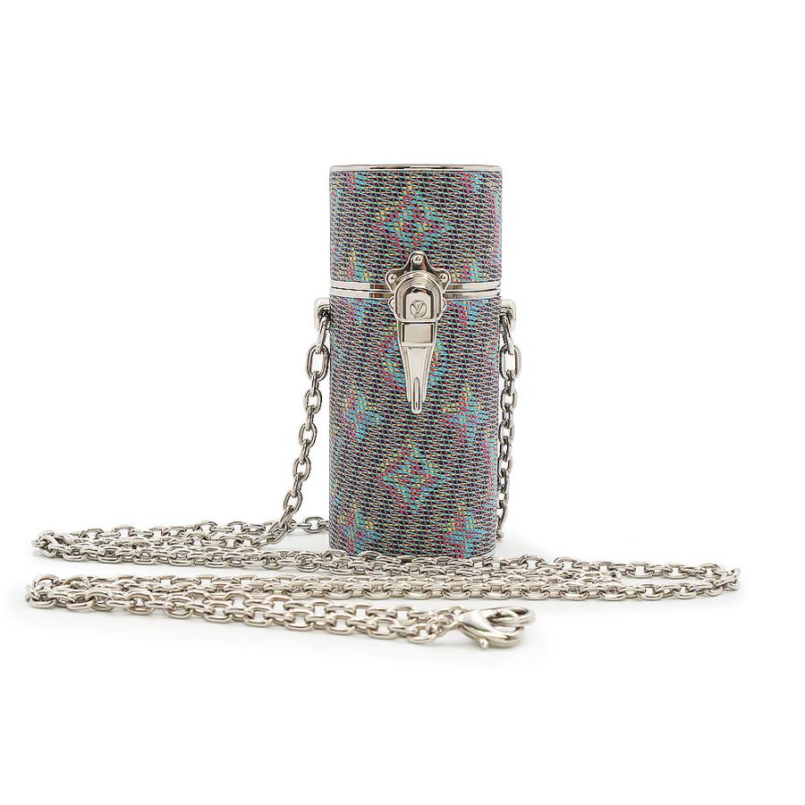 （新品・未使用品）ルイ ヴィトン LOUIS VUITTON モノグラム LVポップ リップスティック ケース チェーン 斜め掛け カーフレザー ブルー イエロー ピンク マルチカラー シルバー金具 MP2516 箱付 LOUIS VUITTON（ルイ・ヴィトン） （新品・未使用品）ルイ ヴィトン