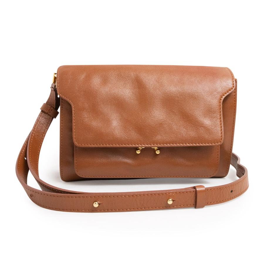 （未使用　展示品）マルニ MARNI TRUNK トランク ショルダーバッグ 斜め掛け カーフスキン レザー ブラウン ゴールド金具 SBMP0103U0 MARNI（マルニ） （未使用 展示品）マルニ MARNI TRUNK トランク