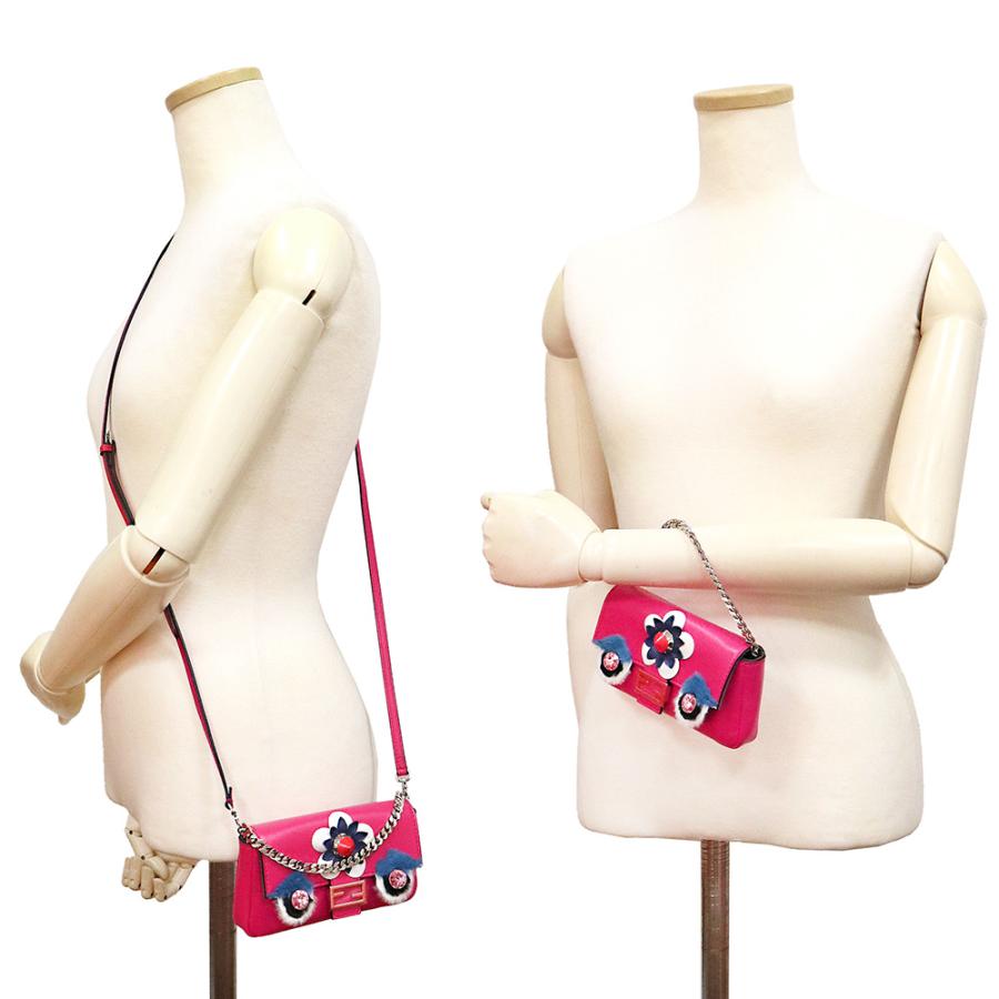 美品☆FENDI フェンディ 8M0354 モンスター マイクロバケット ビジュー付 2WAY レザー ショルダーバッグ アイボリー イタリア製 レディース 箱・保存袋付き FENDI - 美品☆FENDI フェンディ 8M0354 モンスター マイクロバケット