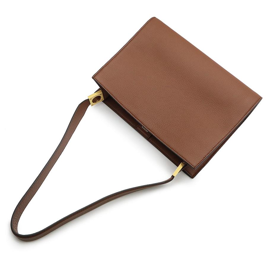 バリー TRAPEZE SOFT エンブレム ワンショルダーバッグ カーフスキン レザー ブラウン ゴールド金具 6307157 BALLY（未使用　展示品） Bally（バリー） （未使用 展示品）バリー BALLY TRAPEZE SOFT