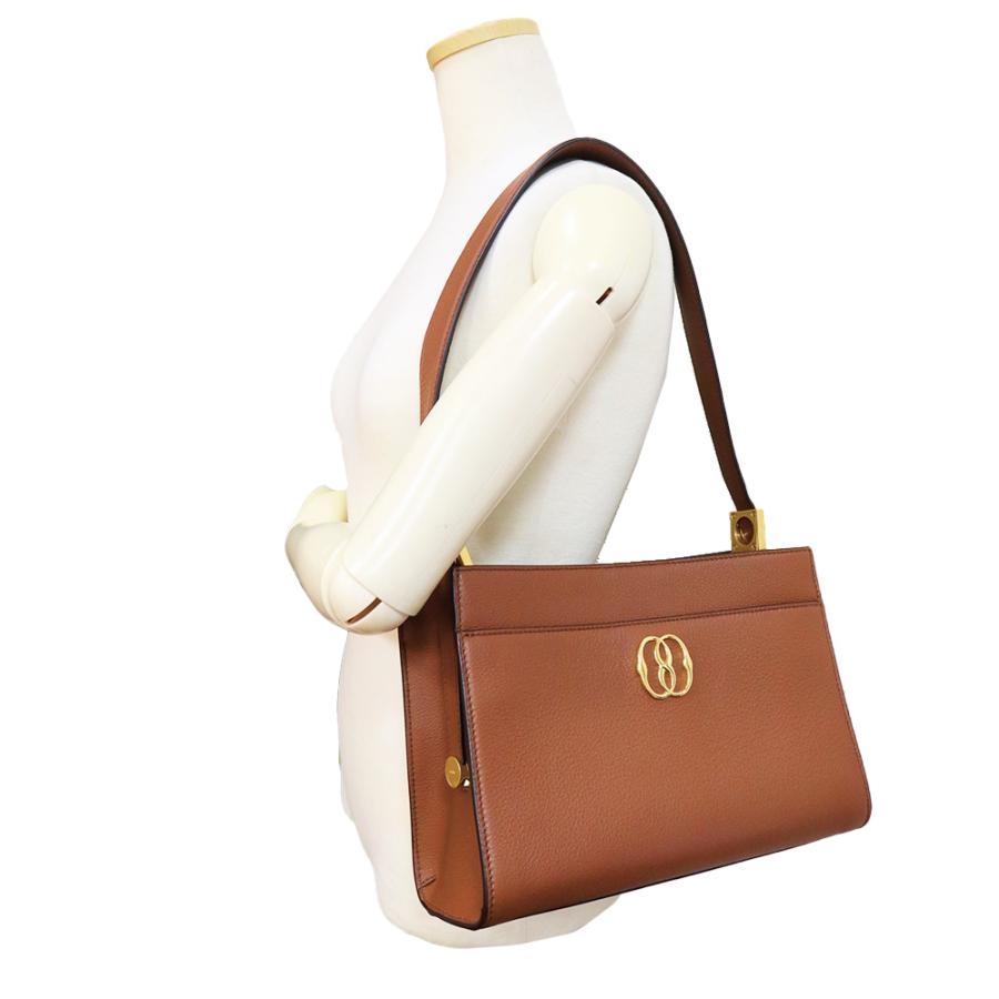 バリー TRAPEZE SOFT エンブレム ワンショルダーバッグ カーフスキン レザー ブラウン ゴールド金具 6307157 BALLY（未使用　展示品） Bally（バリー） （未使用 展示品）バリー BALLY TRAPEZE SOFT