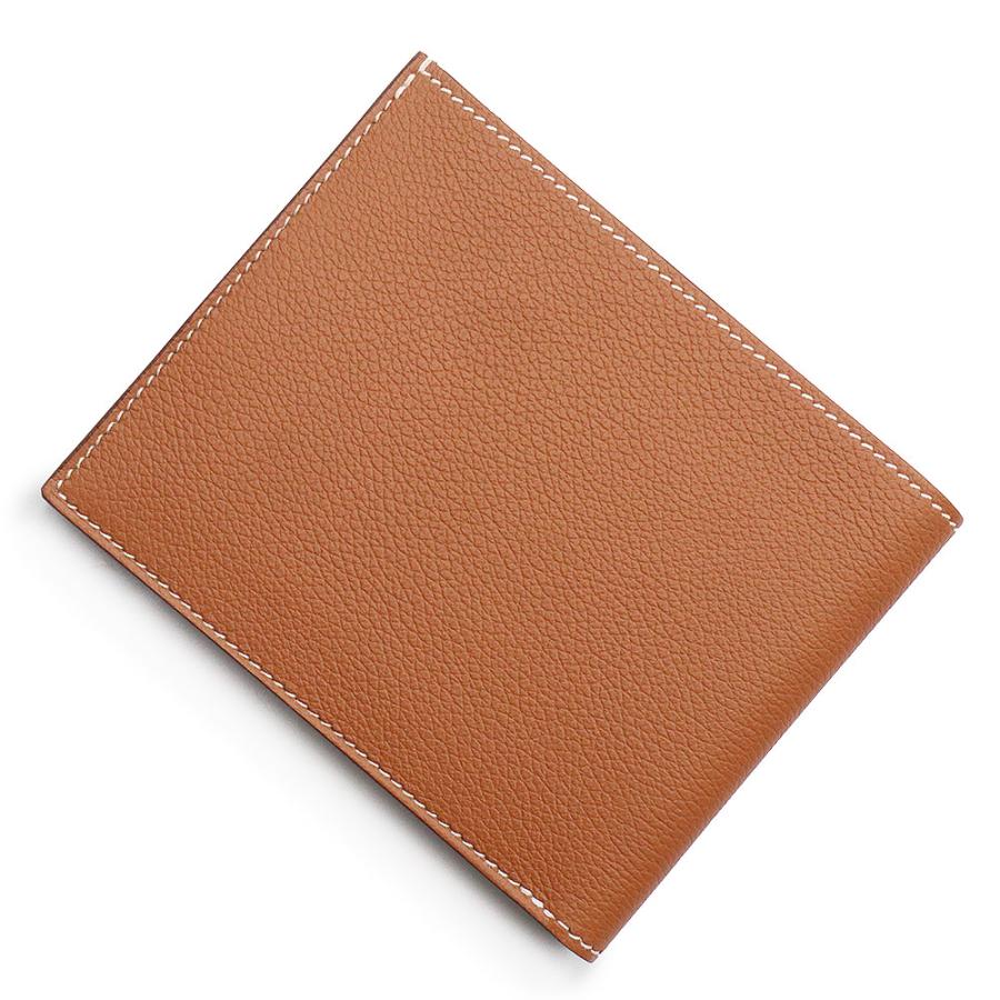 （新品・未使用品）エルメス HERMES シチズン ツイル コンパクト H Cheval au Bar 二つ折り財布 エバーカラー レザー シルク ゴールド ブルー ブラウン W刻印の画像