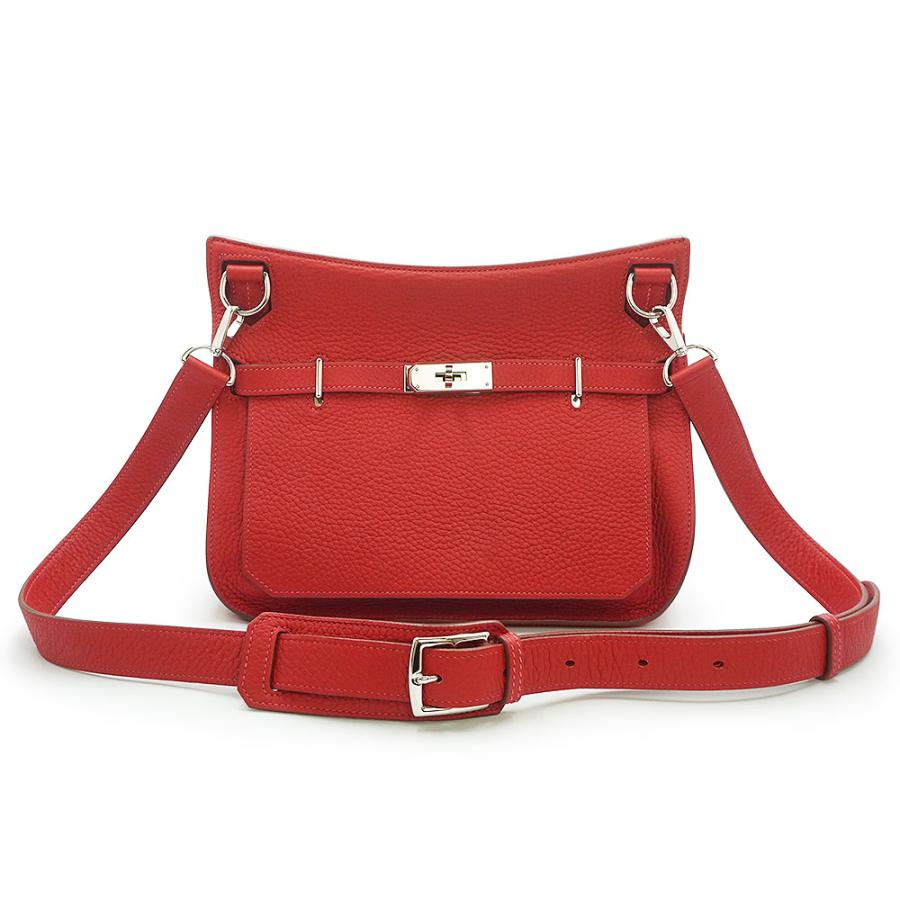 （中古）エルメス HERMES ジプシエール 28 ショルダーバッグ 斜め掛け トリヨンクレマンス レザー ルージュピマン レッド シルバー金具 □P刻印 HERMES（エルメス） （中古）エルメス ジプシエール 28 ショルダー
