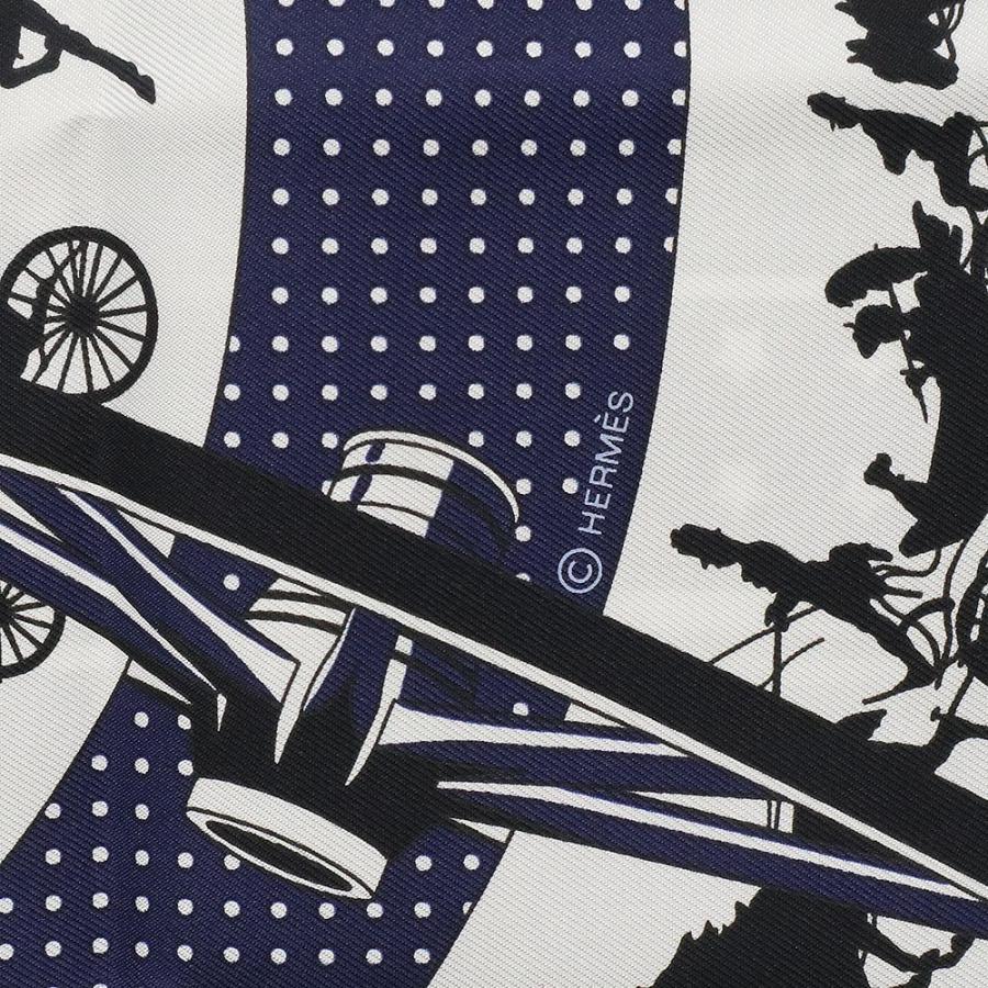 美品 バンダナ柄 エルメス シルクスカーフ カレ55 車輪でめぐるパリ