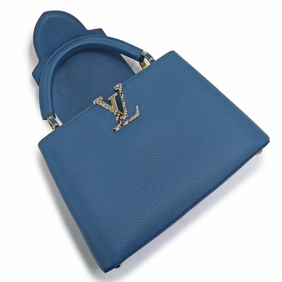 （未使用　展示品）ルイ ヴィトン LOUIS VUITTON カプシーヌ BB 2WAY ショルダー ハンドバッグ 斜め掛け トリヨンレザー パイソン エキゾチックレザー ターコイズ ブルー ゴールド金具 N81408 箱付 LOUIS VUITTON（ルイ・ヴィトン） （未使用 展示品）ルイ ヴィトン