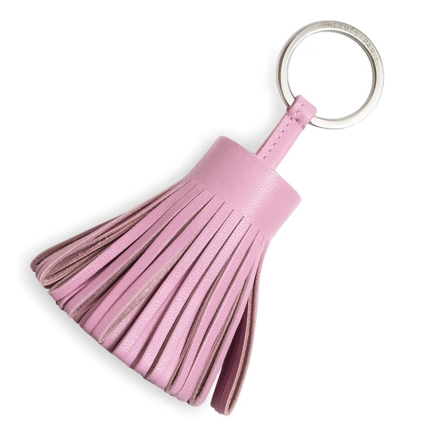 （新品・未使用品）エルメス HERMES カルメン キーホルダー キーリング バッグチャーム アニューミロ ラムスキン レザー モーヴシルベストル ピンク シルバー金具 W刻印 箱付 HERMES（エルメス） （新品・未使用品）エルメス カルメン