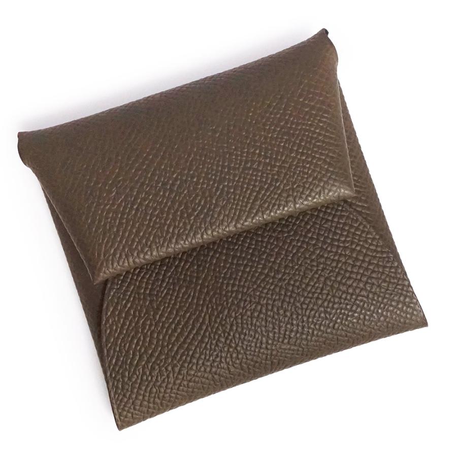 （新品・未使用品）エルメス HERMES バスティア ケース 小銭入れ 財布 ヴォーエプソン レザー エコルセ ブラウン シルバー金具 B刻印 箱付 HERMES（エルメス） （新品・未使用品）エルメス バスティア コイン