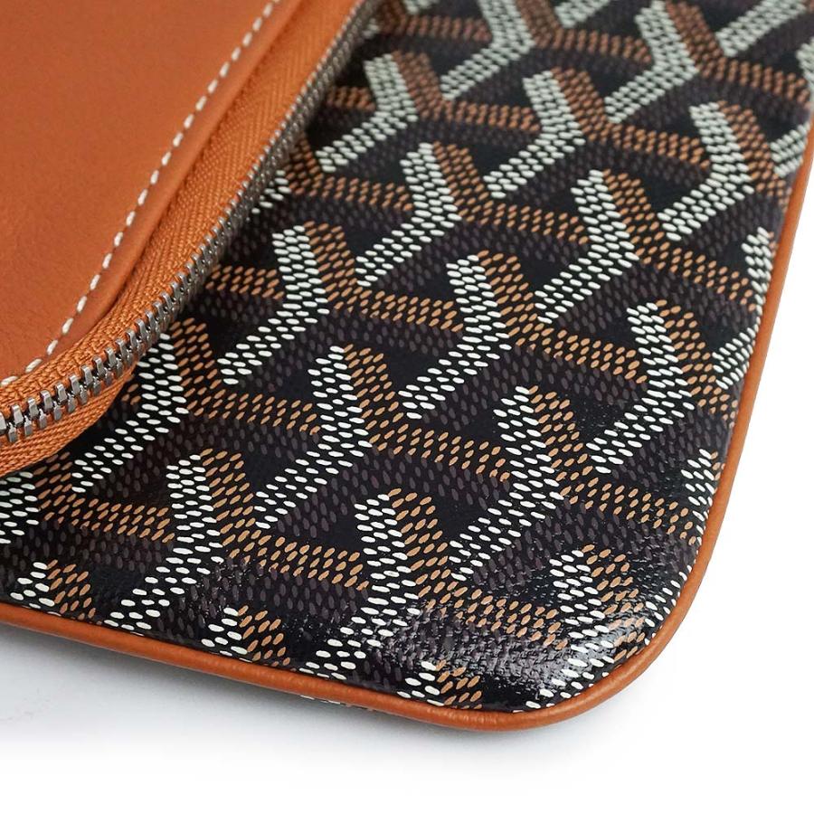 （未使用　展示品）ゴヤール GOYARD サン マリー MM クラッチ セカンドバッグ ポーチ PVCコーティングキャンバス シュヴロッシュカーフスキン レザー ブラック ナチュラル ブラウン シルバー金具 STMARIMMLTY01CL03P GOYARD（ゴヤール） （未使用 展示品）ゴヤール サン マリー MM