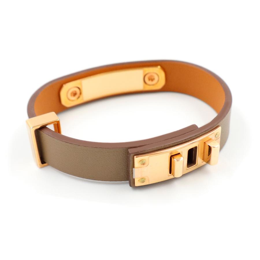 （新品・未使用品）エルメス HERMES アス ドゥ クール トランプ スート エース オブ ハート ブレスレット #T1 スイフト レザー ブラウン ゴールド金具 Z刻印の画像