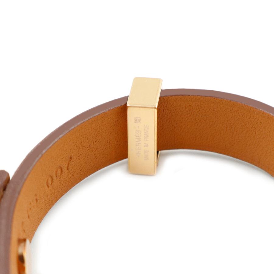 （新品・未使用品）エルメス HERMES アス ドゥ クール トランプ スート エース オブ ハート ブレスレット #T1 スイフト レザー ブラウン ゴールド金具 Z刻印の画像