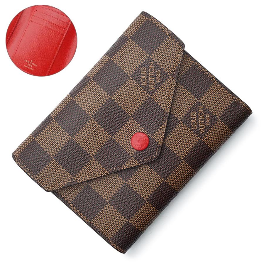 箱ありルイ・ヴィトン 三つ折り財布 ブラウン/レッド 箱ありルイ・ヴィトン 三つ折り財布 ブラウン/レッド