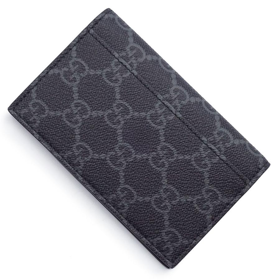 （新品・未使用品）グッチ GUCCI GGエンブレム カードケース 名刺入れ 定期入れ パスケース GGスプリームキャンバス ブラック グレー 821209 箱付の画像