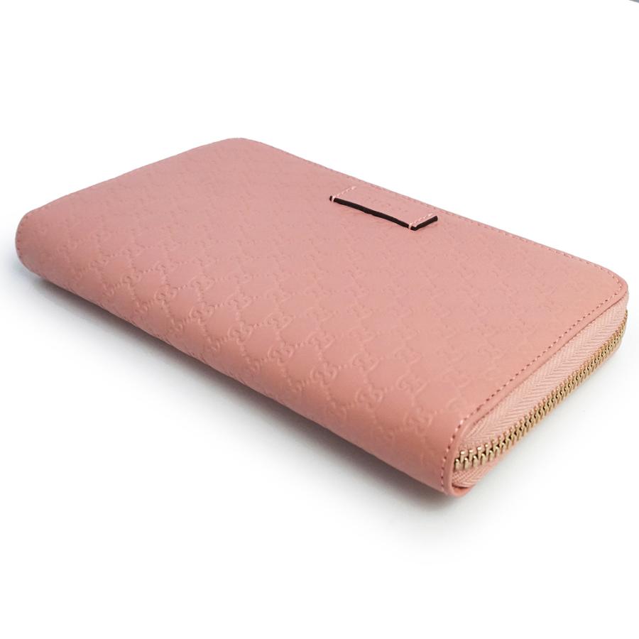 【美品】GUCCI　グッチ　マイクロシマ　GG　長財布　ピンク　オールレザー GUCCI（グッチ） （美品）GUCCI 449391 シグネチャー マイクロ