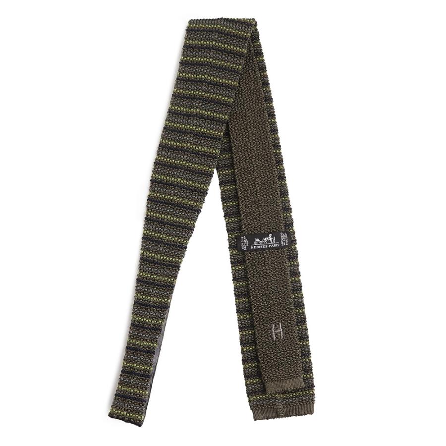 HERMES（エルメス） （美品）HERMES ニットタイ Hロゴ 刺繍 シルク100