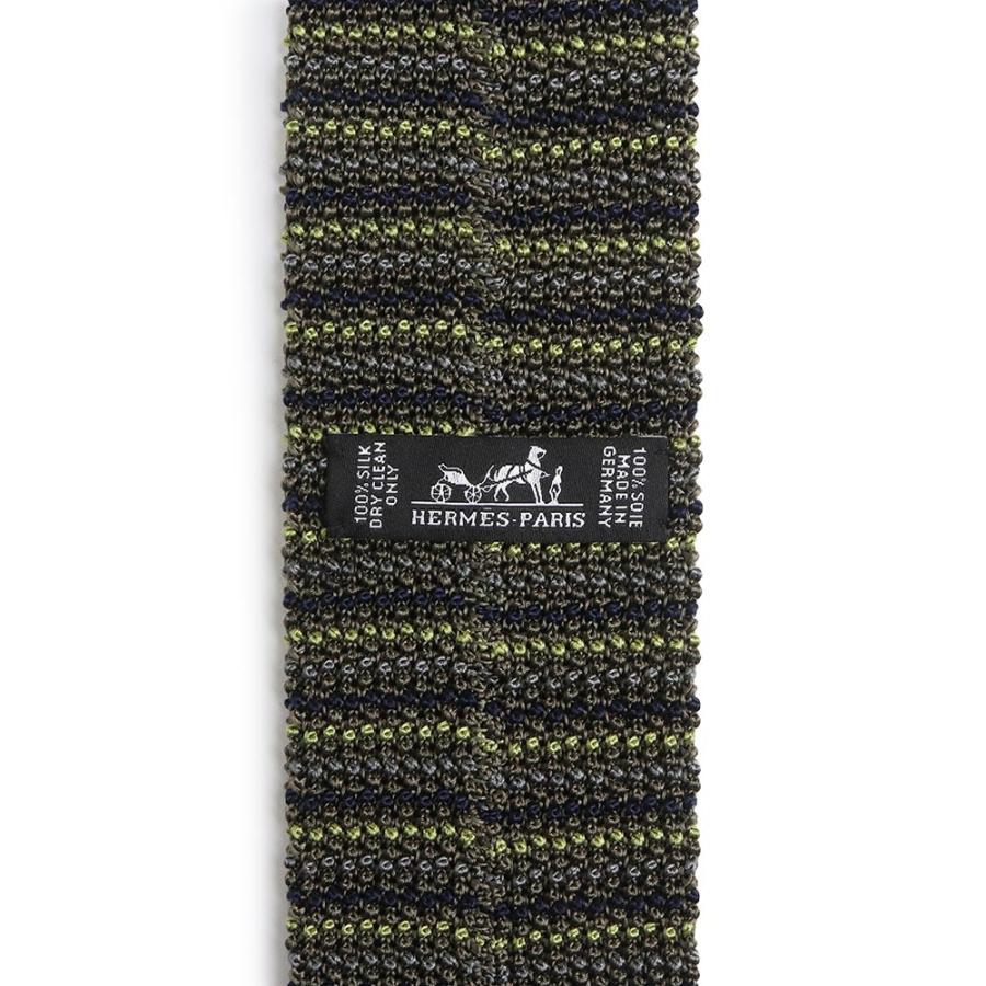 HERMES（エルメス） （美品）HERMES ニットタイ Hロゴ 刺繍 シルク100