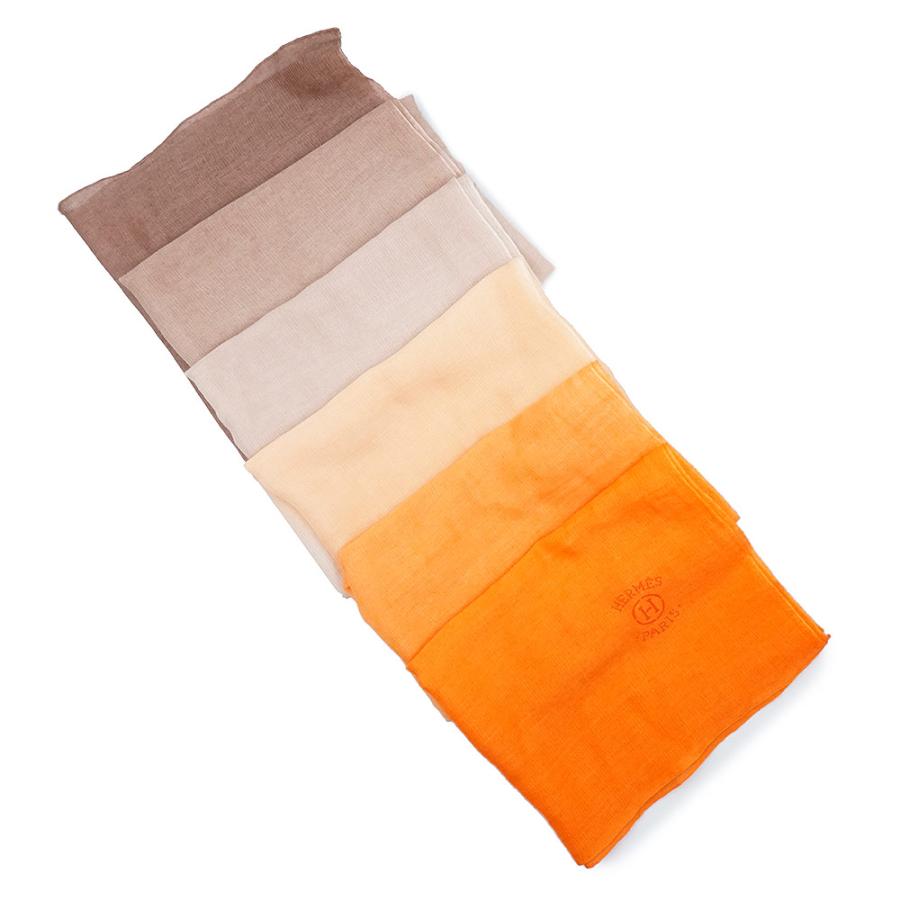 HERMES オレンジ ストール 中古・古着通販】HERMES (エルメス) カシミヤストール オレンジ
