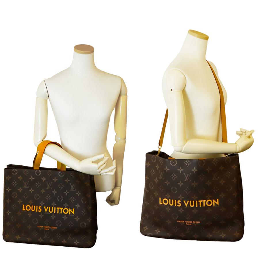 （未使用　展示品）ルイ ヴィトン LOUIS VUITTON ショッパー トート MM ショルダーバッグ 2way 斜め掛け カーフスキン レザー モノグラム ブラウン ヴィンテージ風ゴールド金具 M13928 LOUIS VUITTON（ルイ・ヴィトン） （未使用 展示品）ルイ ヴィトン