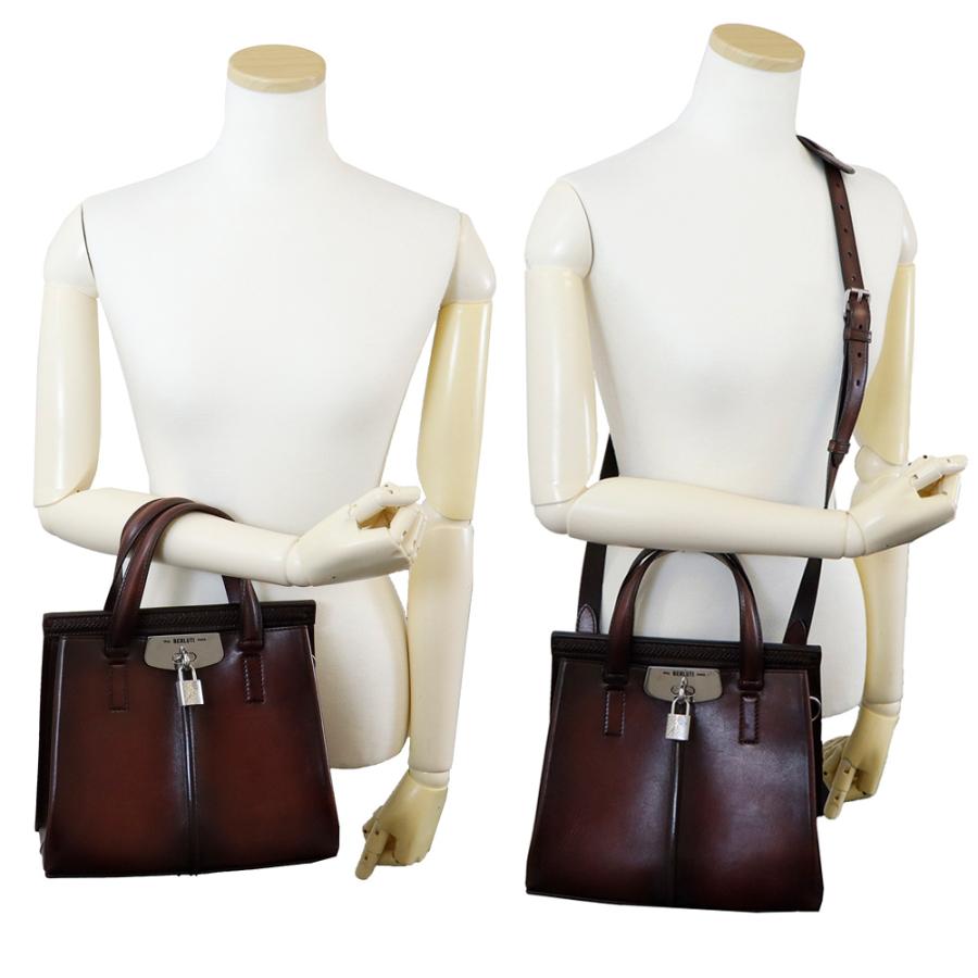 （中古）ベルルッティ Berluti ルティ25 メッセンジャーバッグ 2WAY ハショルダー ハンドバッグ 斜め掛け ヴェネチアレザー legno bruciato レーニョ ブルチャート ブラウン シルバー金具 306912 Berluti（ベルルッティ） （中古）ベルルッティ ルティ25