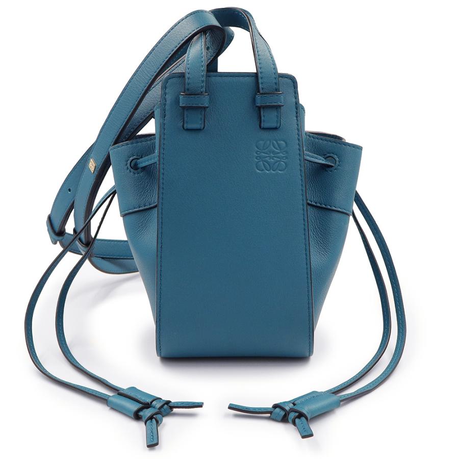 （未使用　展示品）ロエベ LOEWE ハンモック ドローストリング 2Way ミニ ショルダー ハンドバッグ 斜め掛け カーフスキン レザー ラグーン ブルー ゴールド金具 314.30.V07 LOEWE（ロエベ） （未使用 展示品）ロエベ ハンモック ドロー