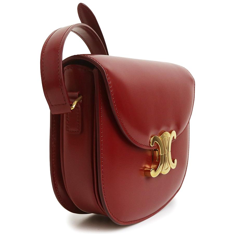 セリーヌ CELINE ショルダーバッグ トリオンフ ティーン ブザス クレア  110413BF4 ブラック シャイニー カーフスキン ゴールド金具 【中古】 CELINE - セリーヌ CELINE ショルダーバッグ トリオンフ ティーン
