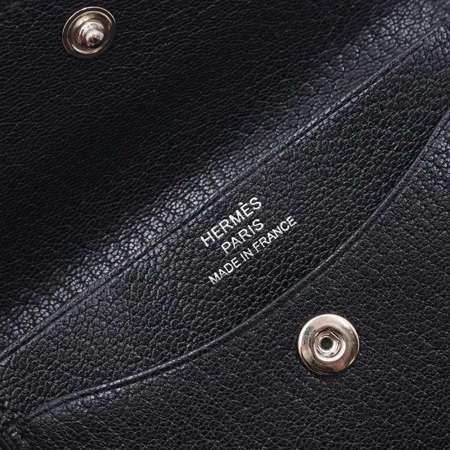 （未使用 展示品）エルメス HERMES イリアード コンパクト ユリス カードケース コインケース 小銭入れ 二つ折り財布 シェーブルシャムキラ ブラック B刻印の画像