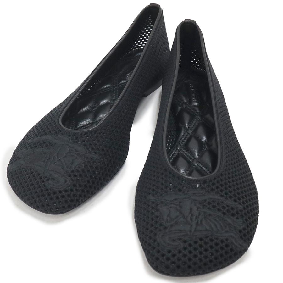 （未使用保管品）バーバリー BURBERRY メッシュバレリーナ フラットシューズ パンプス 靴 #36 23cm ポリエステル レザー ブラック 8088424 BURBERRY（バーバリー） （未使用保管品）バーバリー メッシュ