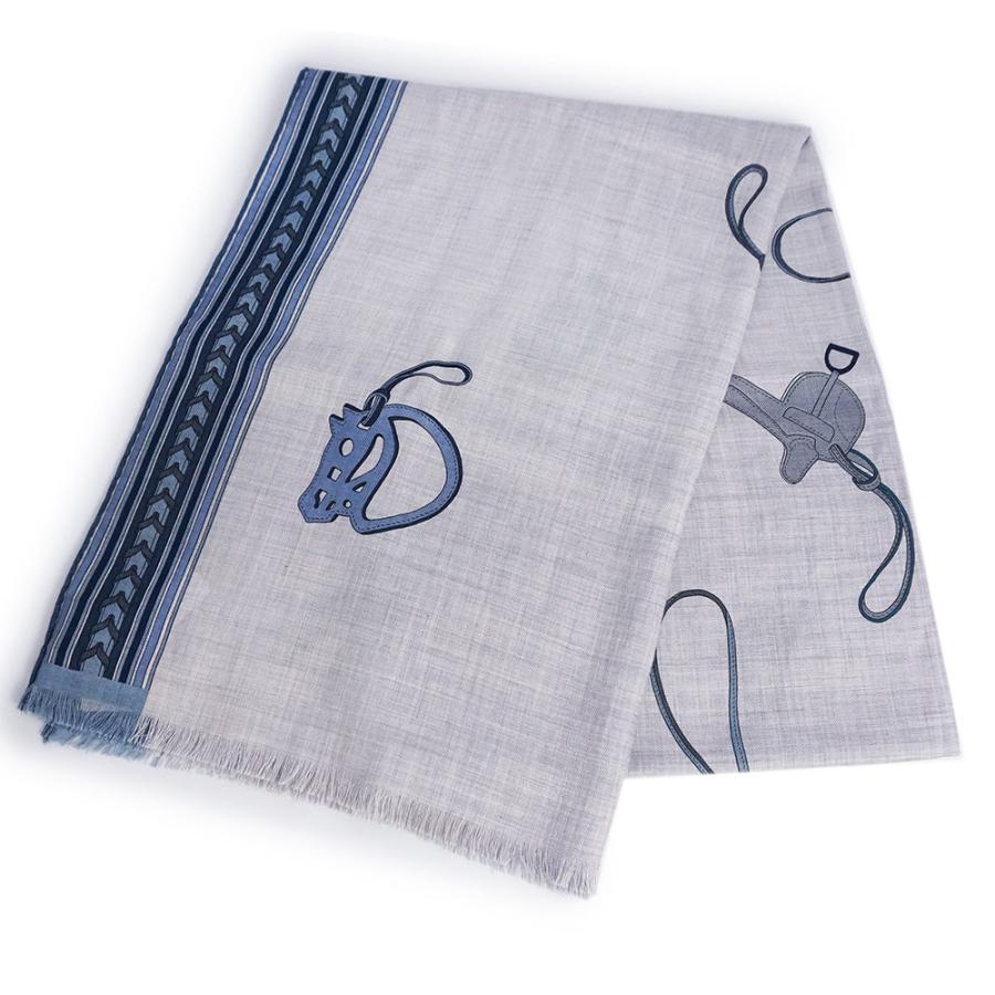 （新品・未使用品）エルメス HERMES レクタングル エ グリ グリ ET GRIS GRIS 大判 スカーフ ストール ショール マフラー カシミヤ70% シルク30％ グリシネ シエル ブルー グレー HERMES（エルメス） （新品・未使用品）エルメス レクタングル エ グリ