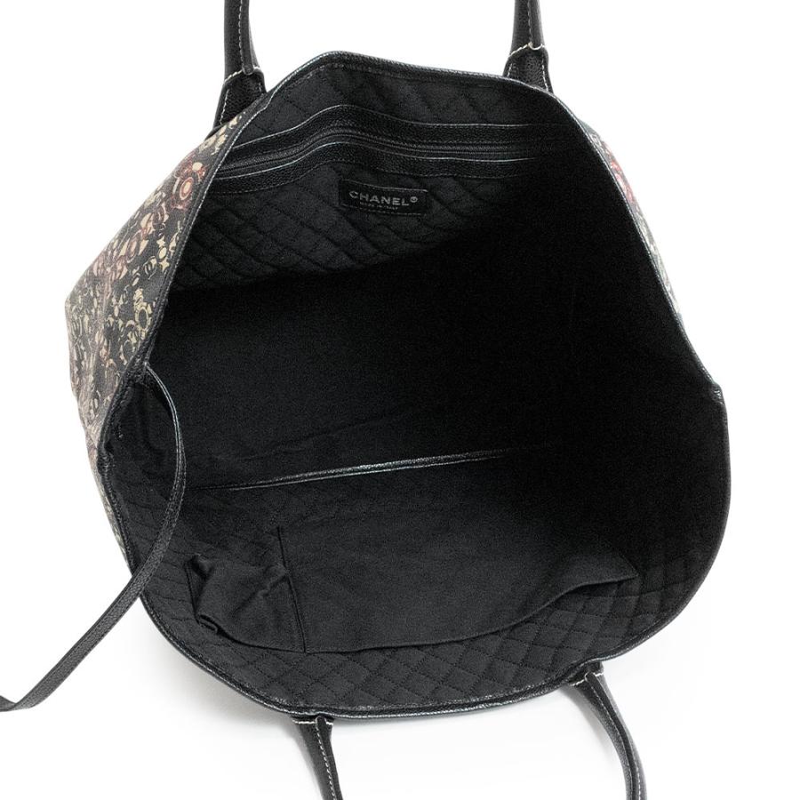 （中古）シャネル CHANEL ココ トラベル トート ハンドバッグ PVC レザー ブラック レッド シルバー金具 A36181の画像