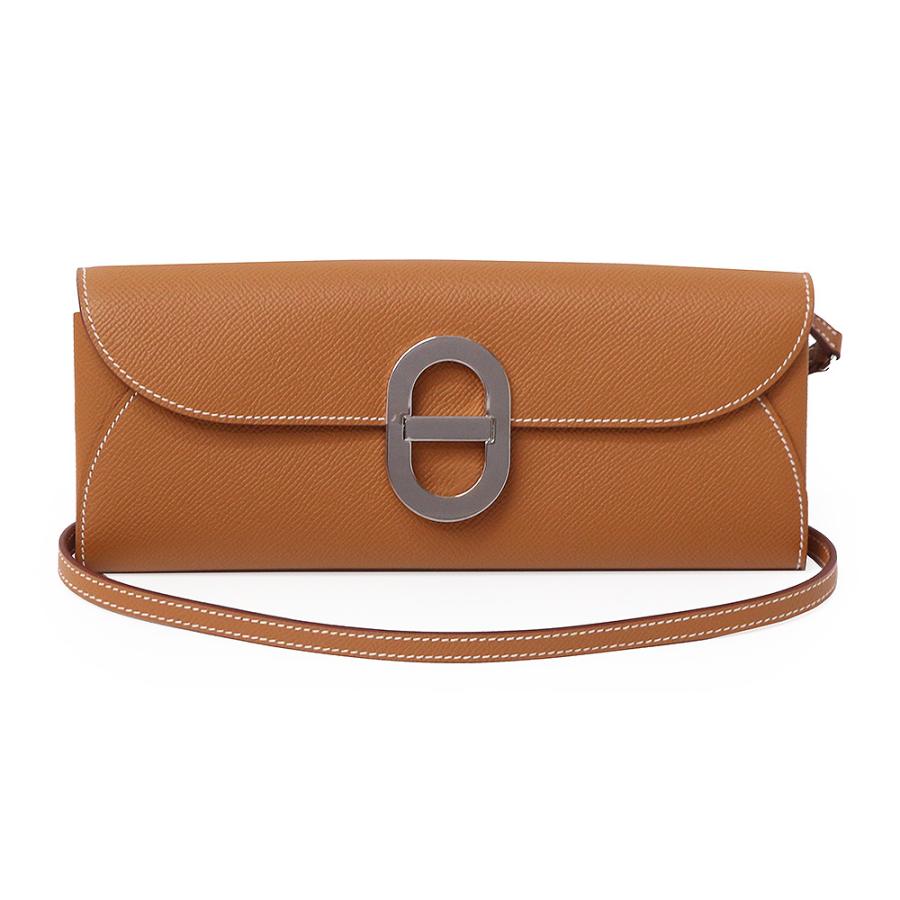 （新品・未使用品）エルメス HERMES シェーヌ ダンクル マイヨン トゥーゴー ウォレット 長財布 2WAY クラッチ ショルダーバッグ 斜め掛け ヴォーエプソン レザー ゴールド ブラウン シルバー金具 B刻印 箱付 HERMES（エルメス） （新品・未使用品）エルメス シェーヌ ダンクル