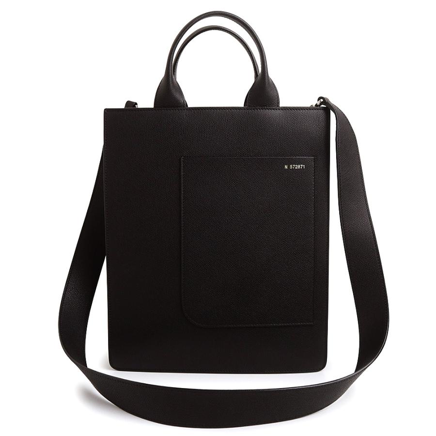 （未使用　展示品）ヴァレクストラ Valextra ボクシィ スモール トート 2WAY ショルダー ハンドバッグ 斜め掛け ソフトカーフ レザー ブラック シルバー金具 WBBX0044028LRL99 Valextra（ヴァレクストラ） （未使用 展示品）ヴァレクストラ