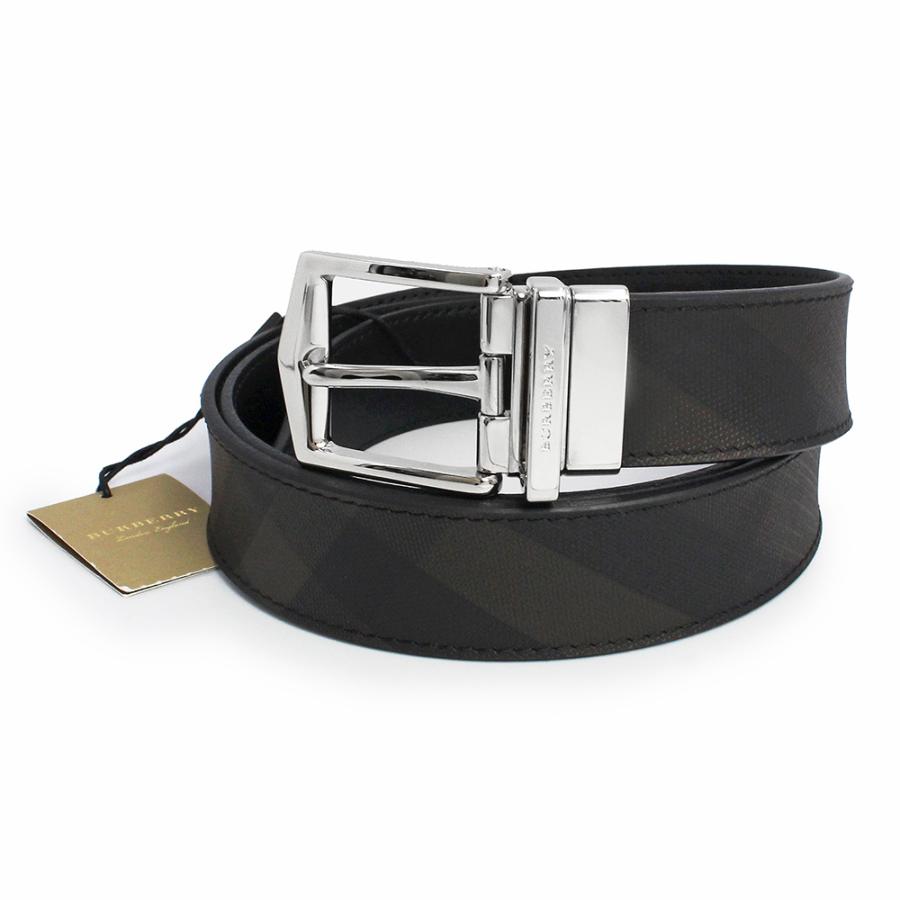 未使用★バーバリー ベルト スモークドチェック 黒 パテントレザー W〜90㎝ BURBERRY（バーバリー） （未使用 展示品）BURBERRY 3976607