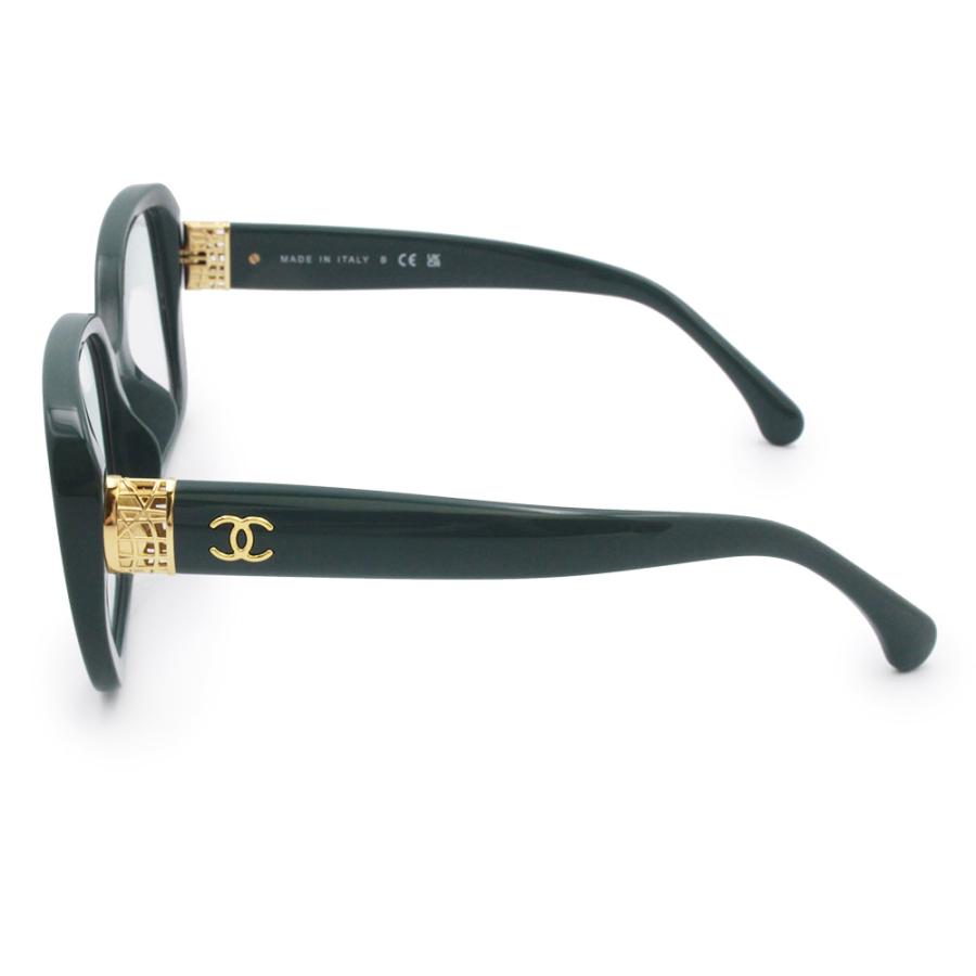（未使用　展示品）CHANEL シャネル 3479-S-A A71663 ココマーク スクエア シェイプ オプティカル アセテート グリーン メガネ アイウェア ゴールド金具 箱付の画像