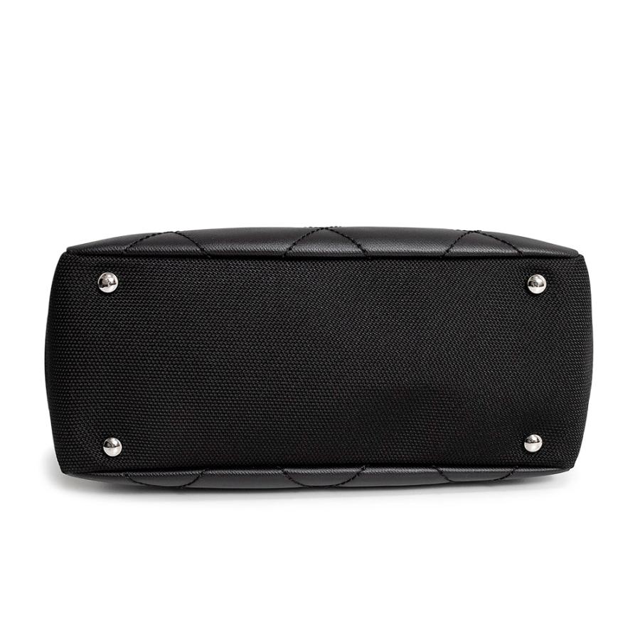 （美品）CHANEL シャネル A34208 パリビアリッツ PM トート ココマーク コーティングキャンバス カーフスキン ブラック ハンドバッグ レザー シルバー金具_5
