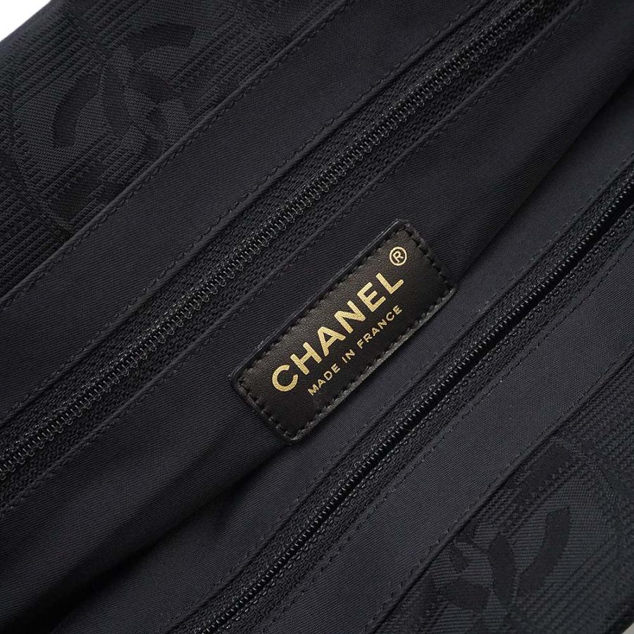 （中古）CHANEL シャネル A20457 ニュートラベルライン トート PM ナイロンジャガード カーフスキン ブラック ハンドバッグ レザー ゴールド金具の画像
