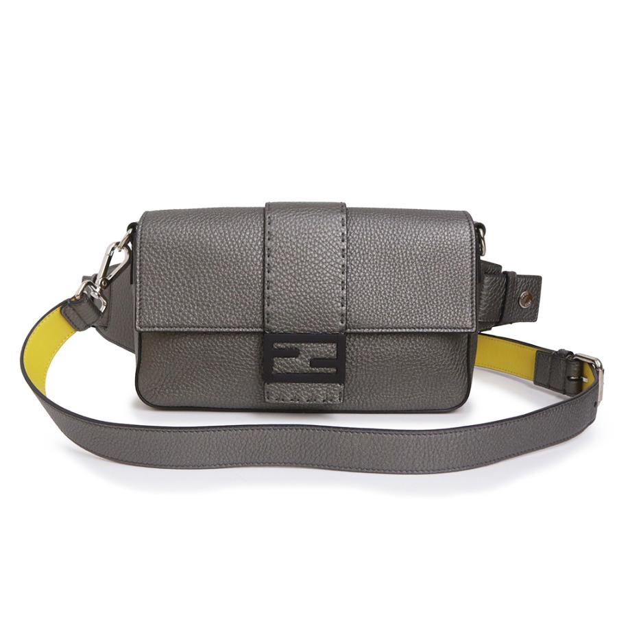 【早い者勝ち】FENDI クラッチバッグ　グレー　レザー　セレリア FENDI（フェンディ） クラッチバッグ セレリア レザー ダークグレー