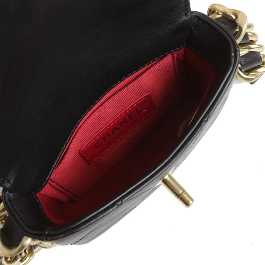 （未使用　展示品）CHANEL シャネル AS2833 マトラッセ ミニ フラップ チェーン ショルダーバッグ カーフスキン レザー ブラック ゴールド金具 ソルド品_2