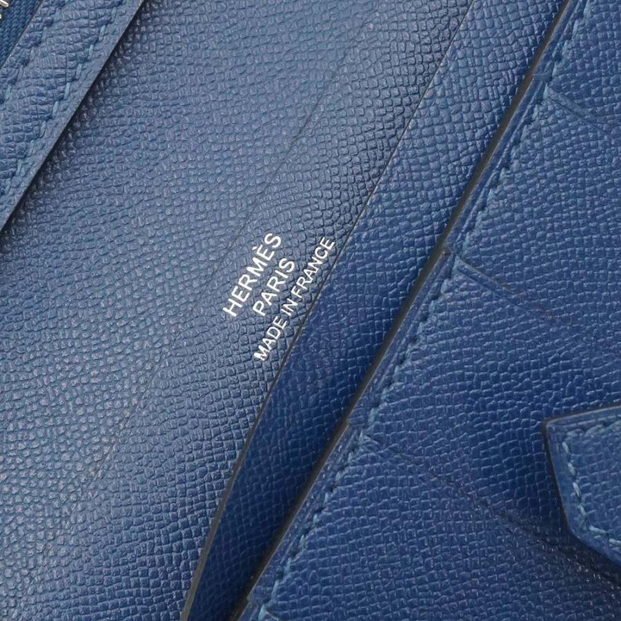 エルメス ベアン スフレ ヴォーマダム ディープブルー W刻印 二つ折り長財布 レザー シルバー金具 箱付 HERMES（新品・未使用品） HERMES（エルメス） （新品・未使用品）HERMES ベアン スフレ ヴォー