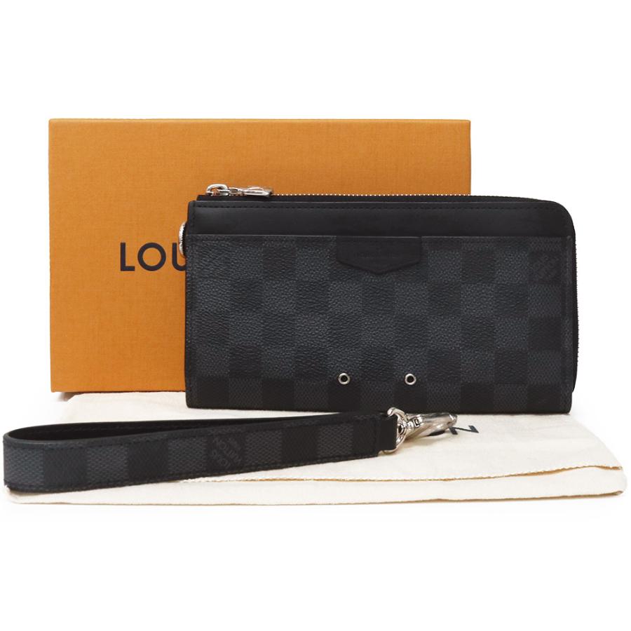 （新品・未使用品）LOUIS VUITTON ルイ ヴィトン N60379 ジッピー ドラゴンヌ L字ファスナー ダミエグラフィット ブラック 長財布 シルバー金具 箱付の画像
