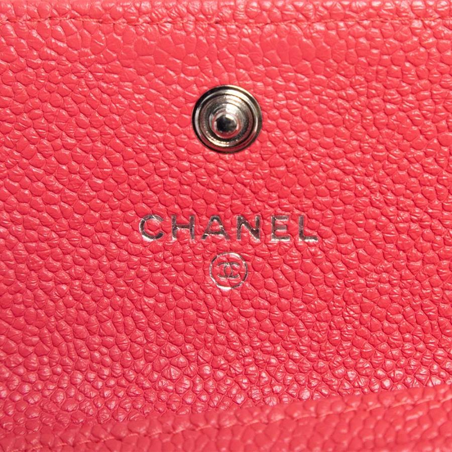 （新品・未使用品）CHANEL シャネル A80603 ボーイシャネル フラップ カードケース 名刺入れ 定期入れ パスケース マットキャビアスキン レザー レッド 箱付の画像