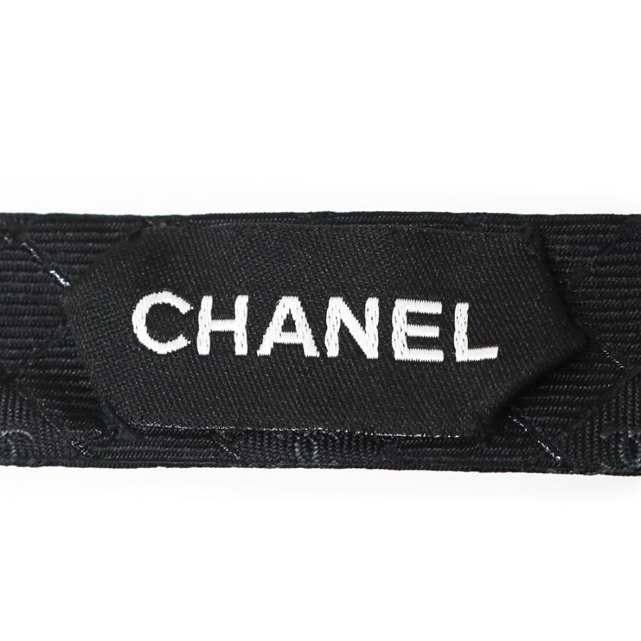 （新品・未使用品）CHANEL シャネル AA7918 ボウ タイ 蝶ネクタイ りぼん ココマーク マトラッセ シルク ジャガード メタリック ファイバー ブラック 箱付の画像