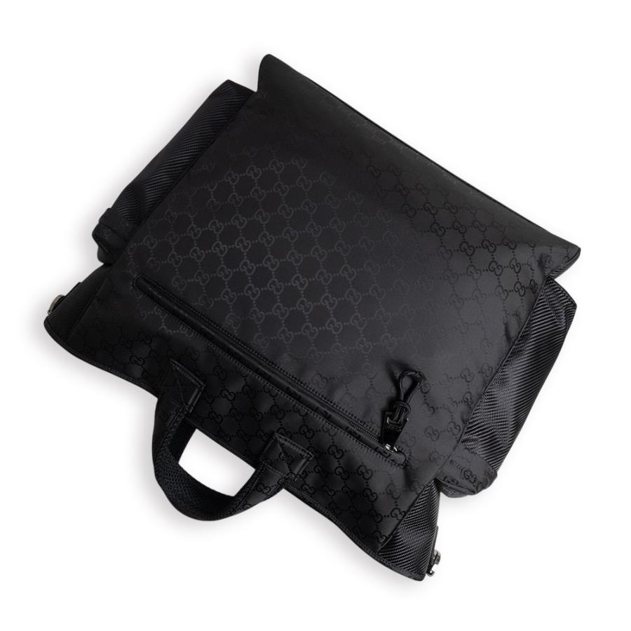 （新品・未使用品）GUCCI グッチ 818962 GG ラージ トート GGナイロン ブラック 2Way 斜め掛け ショルダー ハンドバッグ シルバー金具の画像