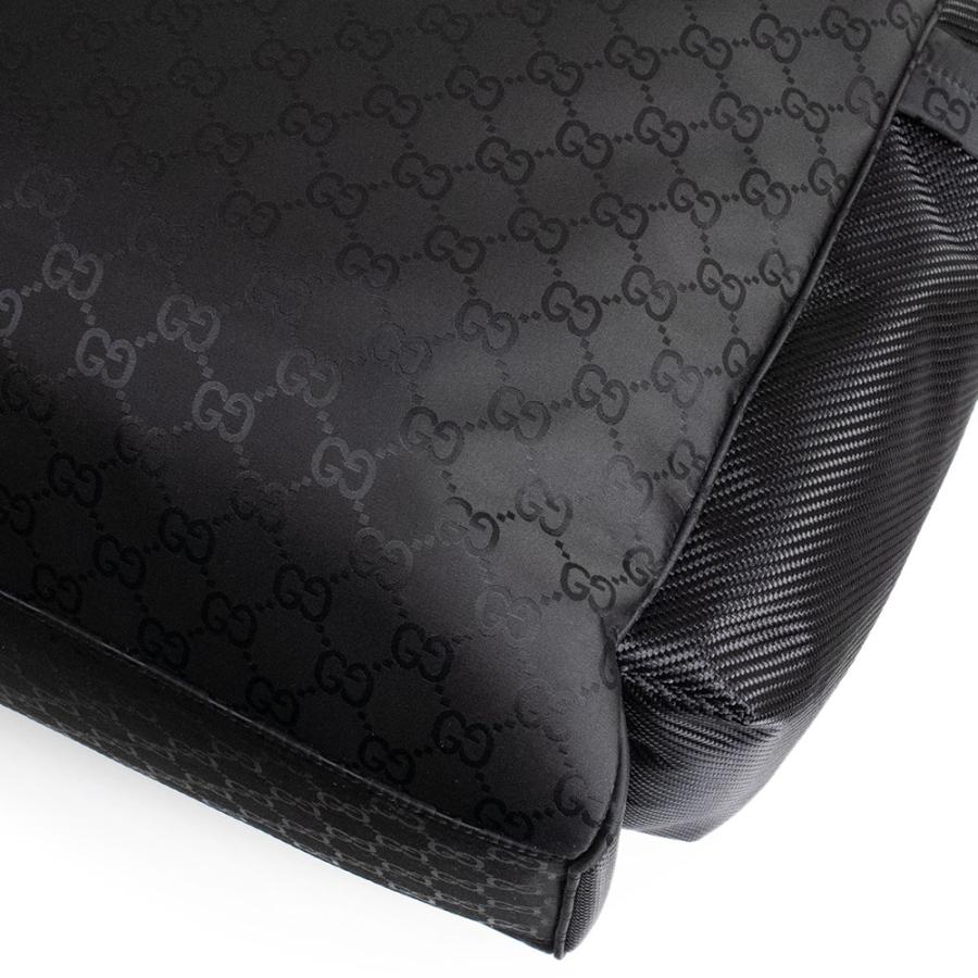 （新品・未使用品）GUCCI グッチ 818962 GG ラージ トート GGナイロン ブラック 2Way 斜め掛け ショルダー ハンドバッグ シルバー金具の画像