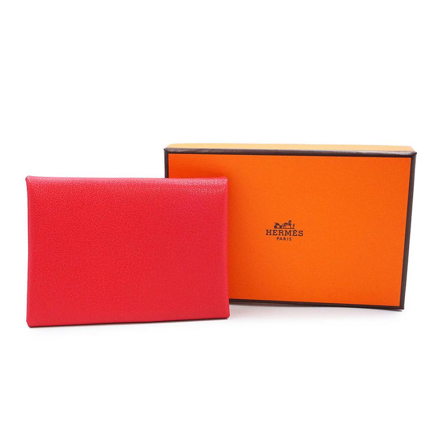 （新品・未使用品）HERMES エルメス カルヴィ デュオ コンパクト シェーブルシャムキラ ローズエクストリーム ピンク U刻印 コインケース カードケース 名刺入れの画像