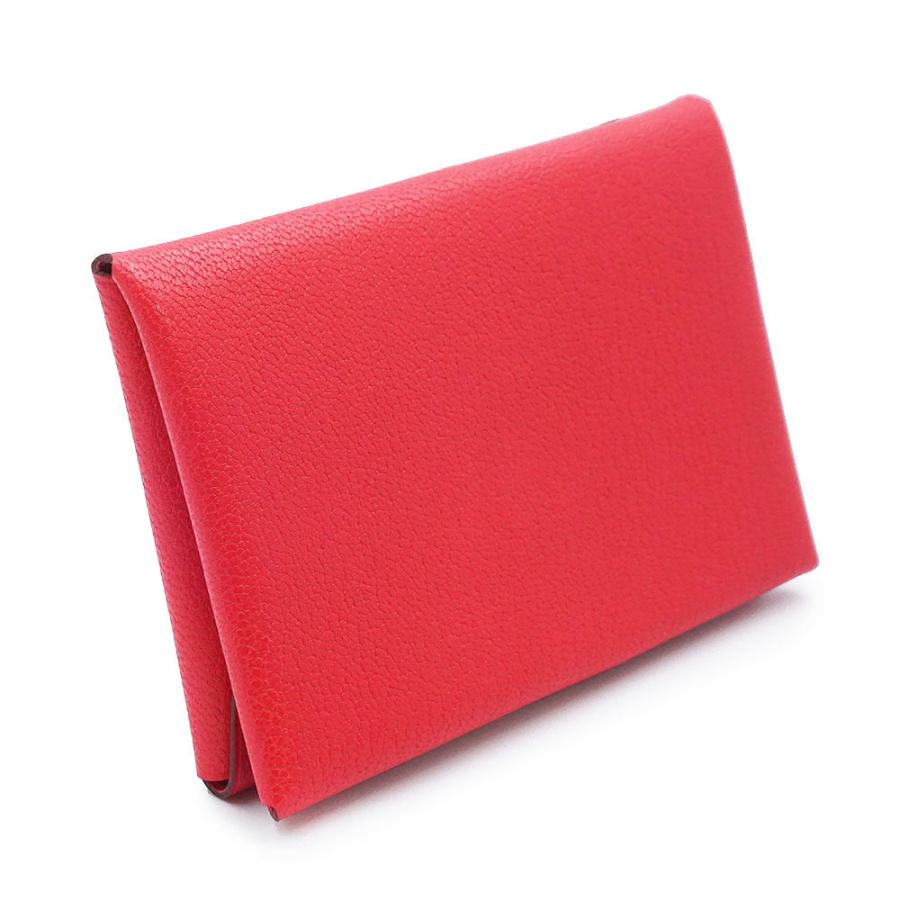 （新品・未使用品）HERMES エルメス カルヴィ デュオ コンパクト シェーブルシャムキラ ローズエクストリーム ピンク U刻印 コインケース カードケース 名刺入れの画像