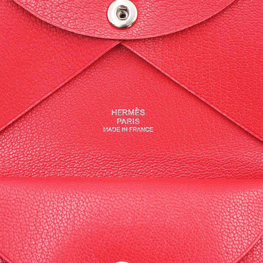 （新品・未使用品）HERMES エルメス カルヴィ デュオ コンパクト シェーブルシャムキラ ローズエクストリーム ピンク U刻印 コインケース カードケース 名刺入れの画像