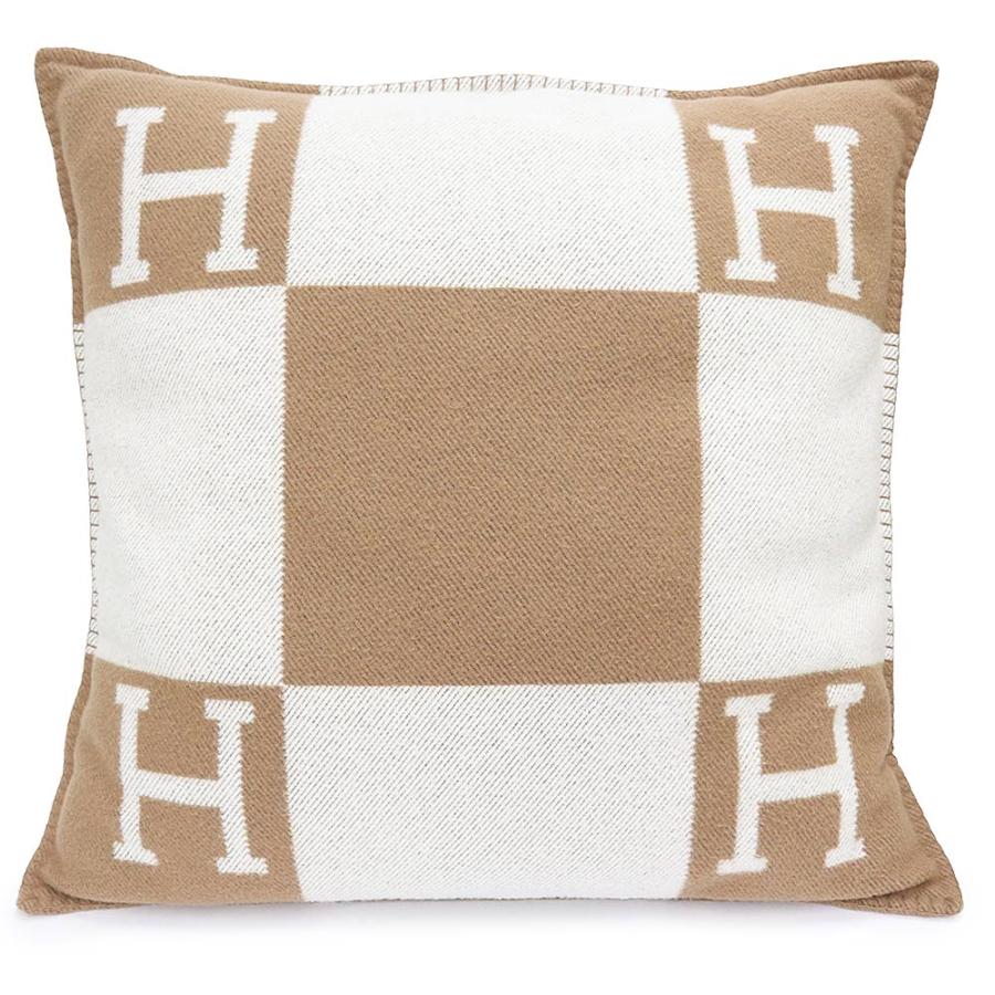 HERMESエルメスアヴァロン　クッションGM キャメル　2個セット HERMES（エルメス） （中古）HERMES アヴァロン GM クッション メリノ