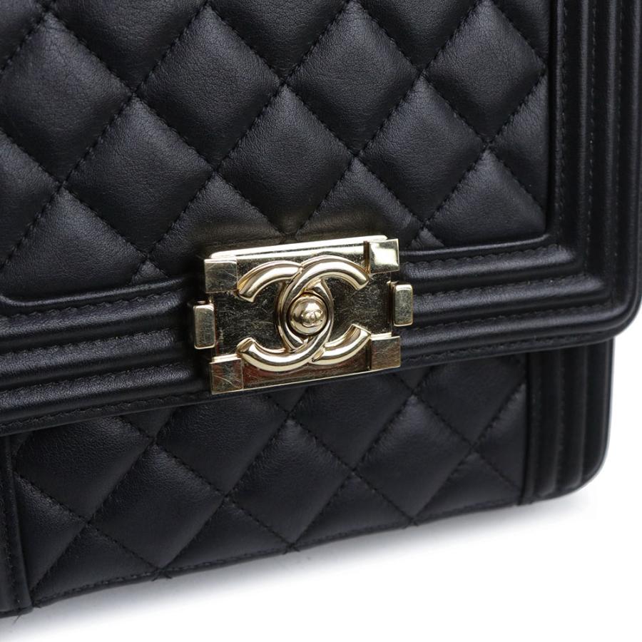 （中古）CHANEL シャネル AS0130 ボーイシャネル ラムスキン ブラック 2Way チェーン ショルダーバッグ 斜め掛け レザー ゴールド金具_10
