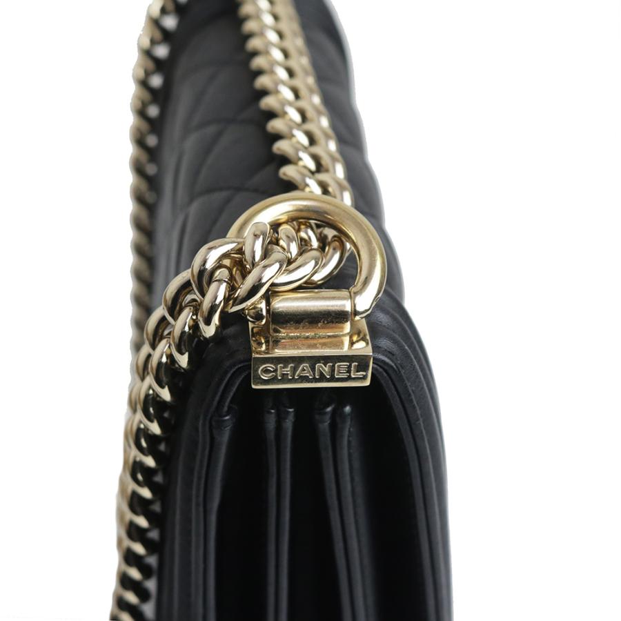 （中古）CHANEL シャネル AS0130 ボーイシャネル ラムスキン ブラック 2Way チェーン ショルダーバッグ 斜め掛け レザー ゴールド金具_11
