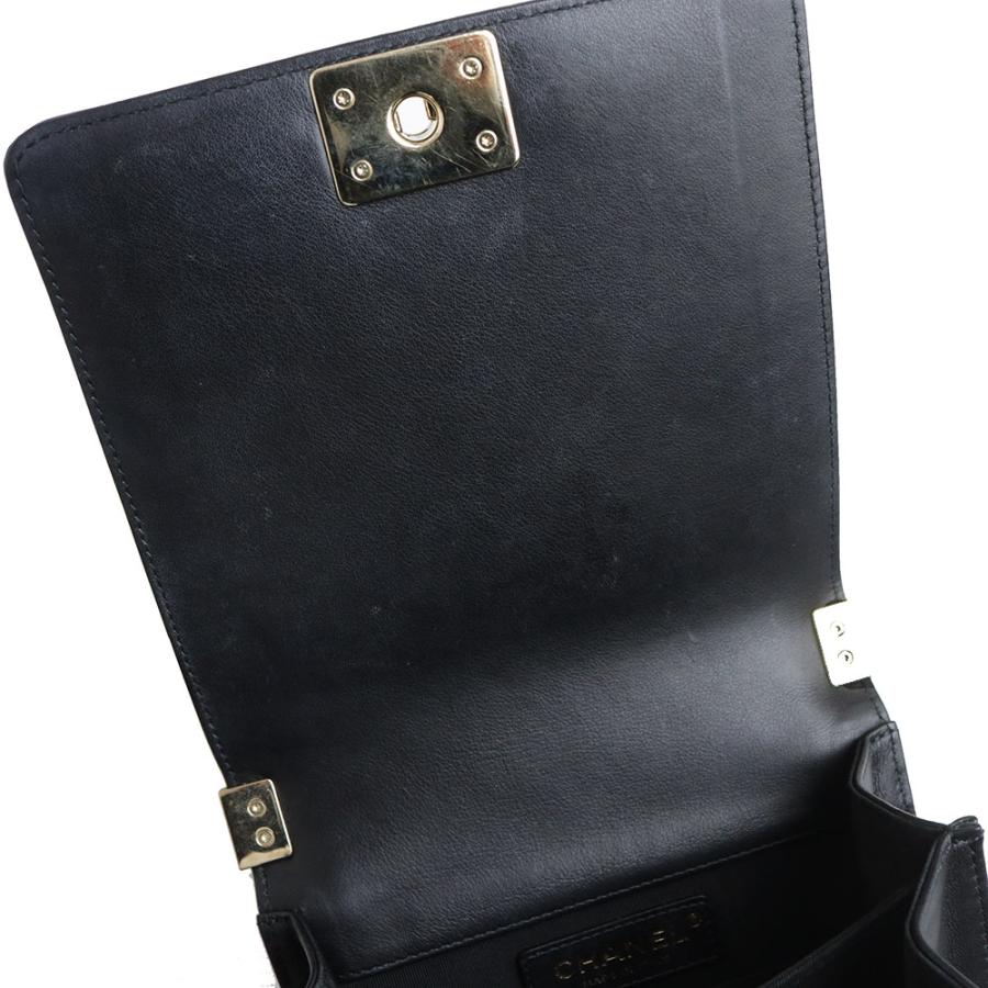 （中古）CHANEL シャネル AS0130 ボーイシャネル ラムスキン ブラック 2Way チェーン ショルダーバッグ 斜め掛け レザー ゴールド金具_12